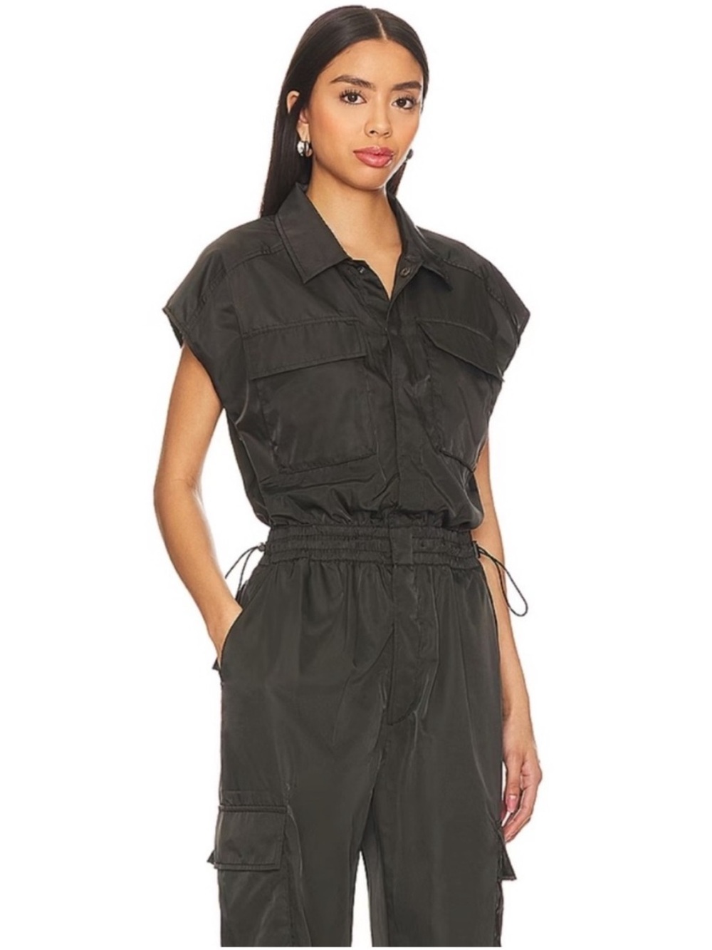 Pistola Black Short-Sleeve Utility Jumpsuit